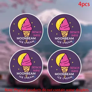 Benson Boone Moonbeam Ice Cream Stickers, Durable Vinyl Car Decals for Doors Windows Laptops Bags Furniture Bumpers, Universal Car Sticker, Set of 4