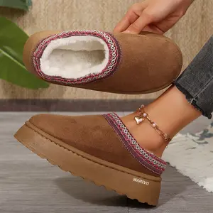 Women's Slippers Platform Mini Fuzzy Boots Cozy And Stylish Slipper For Outdoor Indoor