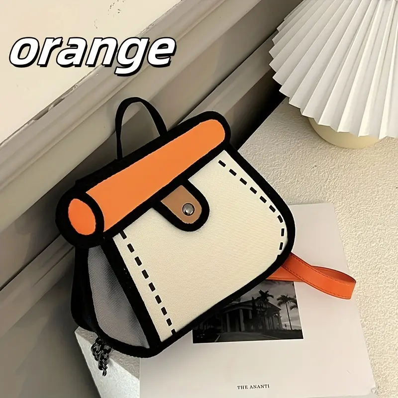 Kawaii Shoulder Bag Cute Shoulder Bag 2D Cartoon Shoulder Bag Cute Tote Bag Retro Colorful Hobo Bag Purses for Women Girls Teens, Lightweight And Multifunctional with Removable Adjustable