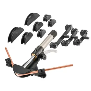 VEVOR Hydraulic Tubing Bender Kit, 1/4 to 7/8 Inch, Copper Tube Pipe Bender, HVAC Bending Tool Set, 90° Bend, with 7 Aluminium Alloy Dies, for HVAC Air Conditioning Refrigeration Automotive Repair