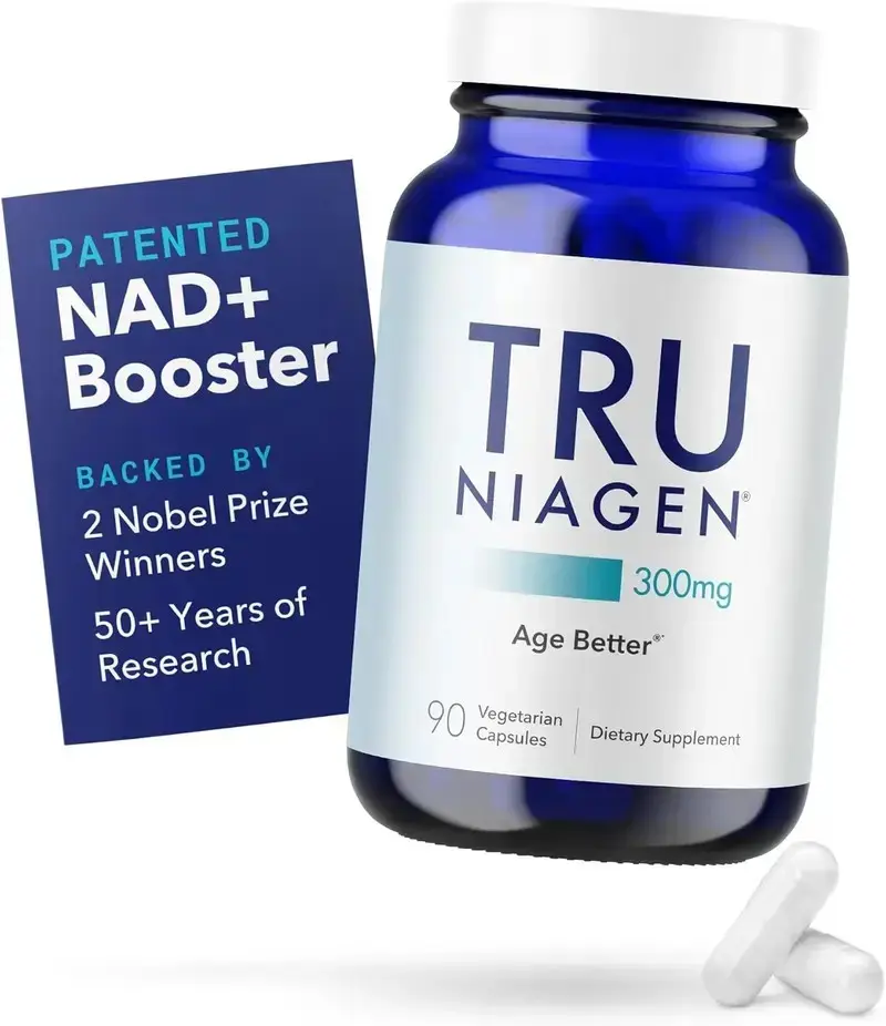 Patented Tru Niagen NAD+ 300mg Supplement Anti Aging Cell Regeneration Boost Cellular Energy Support Brain & Muscle Health 90 Servings