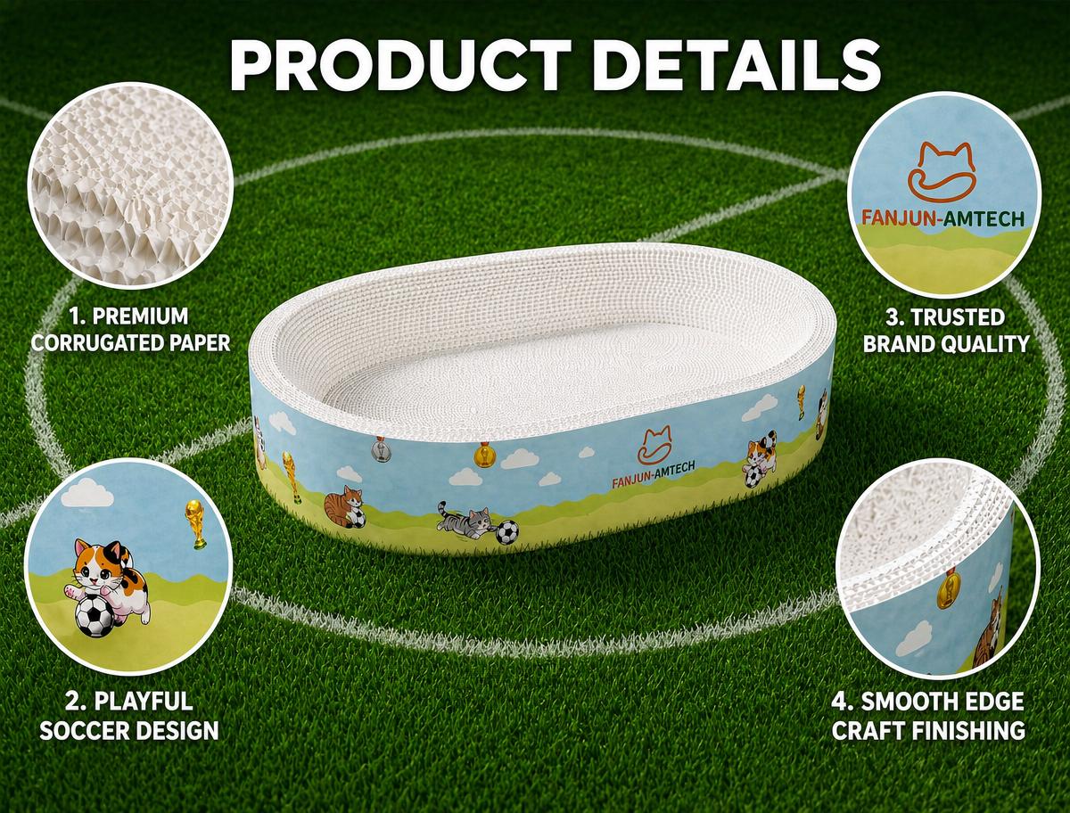 ăDealsForYouDaysă FANJUN-AMTECH 2-in-1 Cartoon cat scratcher bed,Play & Rest Design, No Paper Scraps, Wear-Resistant, Anti-Overturning, High-Hardness Plant Fiber Corrugated Paper, Plastic-Free, Safe Eco-Friendly Cool Cat Supply,summerwins