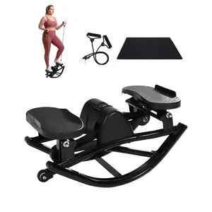 Mini Stepper with Resistance Bands - 350 LBS Capacity Heavy Duty Stair Stepping Machine with LCD Display & Mat for Home Office