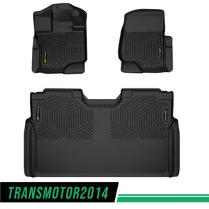 TPE Car Floor Mats Rubber Liners Fit For 15-24 Ford F150 /F-150 Lightning Super Crew Cab,All Weather Floor Mats Rubber Liners,Waterproof Anti-slip Durable Floor Mats Upgraded Version