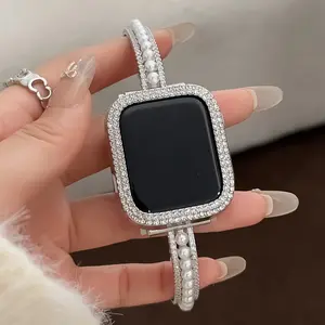 Luxury Rhinestone Decor Watch Band, Smartwatch Strap, Fashionable Watch Band for Women, Watch Accessories for Apple Watch Ultra1/2/SE/Series 10/9/8/7/5/4/3/2/1, Smart Watch Straps