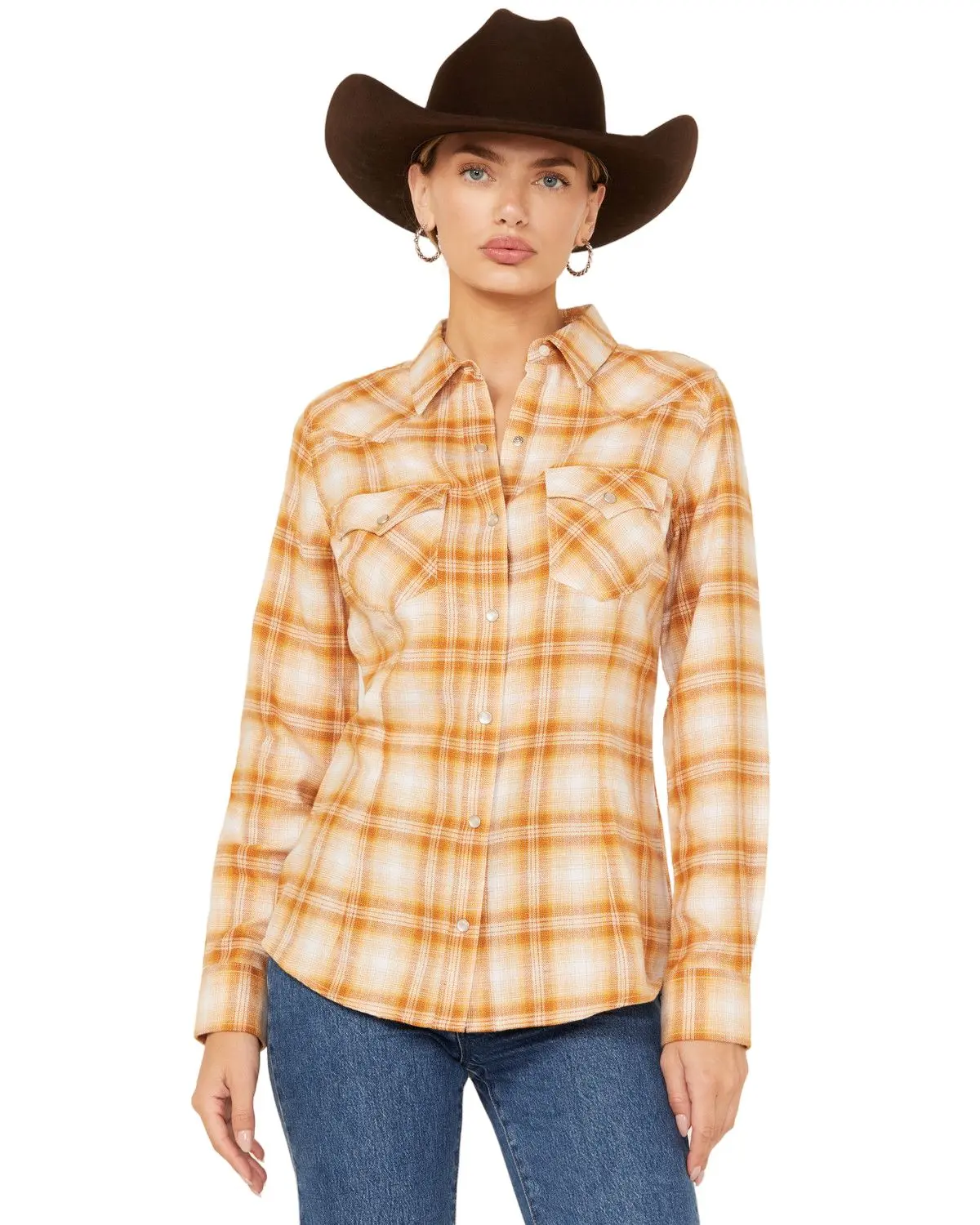 Wrangler Women's Retro Women'S Plaid Print Long Sleeve Pearl Snap Flannel - 112361404