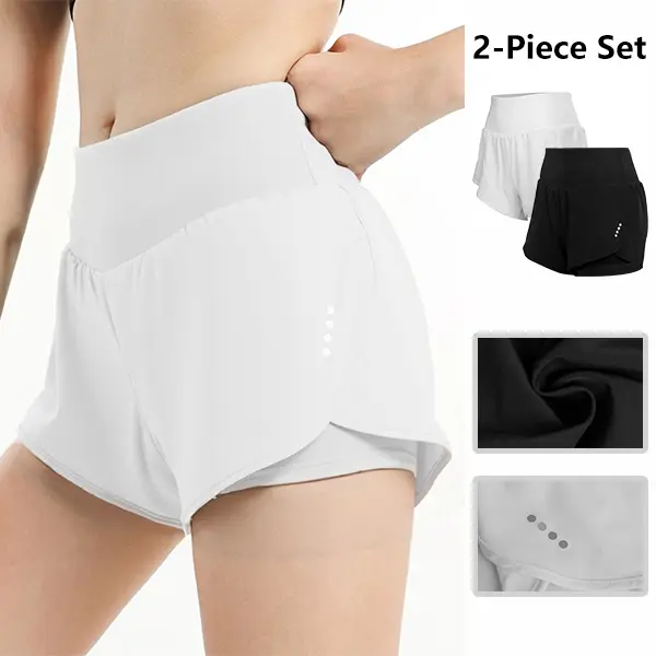 Women's Compression Athletic Shorts, Quick-Dry Solid Workout Bottoms with Elastic Waist for Running and Gym Fitness, Compression Shorts, Active, High Stretch, Athletic Performance Women's Sports Shorts