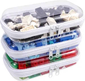 3PCS Clear Hard Shell Zipper Cases – Transparent Travel Storage Organizer Pouches, Portable Plastic Case Set for Toiletries, Cosmetics & Accessories