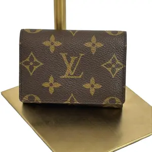 Pre-owned Louis Vuitton COATED CANVAS Small Leather Goods CARD HOLDER IN MONOGRAM EXCELLENT CONDITION