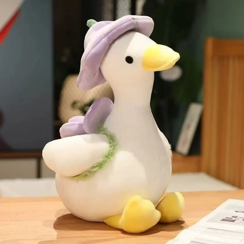 Cute Floral Duck Stuffed Animal, Perfect for Home Decor, Cozy Pillow, Ideal Gift for Girls, Festive Present, Soft Huggable, Soft and Adorable