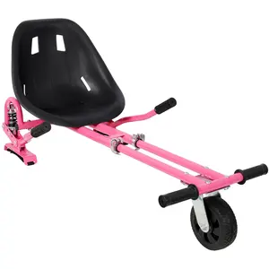 Heavy-Duty Dual Pole Go-Kart Seat Attachment with Dual Shock Absorbers, Sturdy Adjustable Off-Road Frame, Fits 6.5" 8" 10" Models, Trackless Ride-On Scooter Compatible Family Fun Cart, Pink/Black (Base Not Included), Trackless Ride-On Scooters