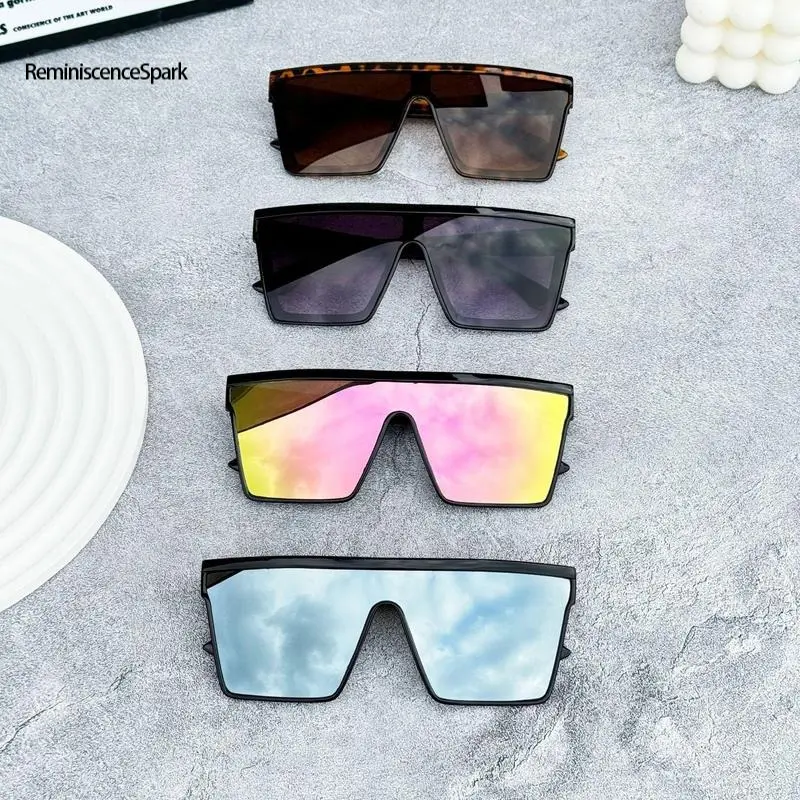 Unisex 4-Pack Punk Aesthetic Oversized Fashion Shades - Polarized UV400 Lenses, Sports Design, Glare Reduction, Outdoor Eye Protection, Ideal for Driving/OOTD, Festival Wear, Gifting
