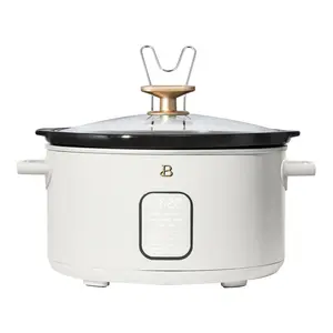 Beautiful 6 Qt Programmable Slow Cooker, White Icing by Drew Barrymore