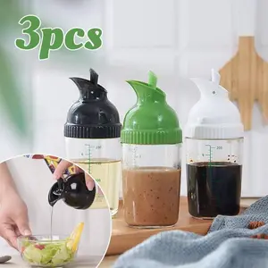 3 Pieces 7oz 200ml Seasoning Bottle, Salad Dressing Container, Condiment Bottles, Salad Dressing Bottles Salad Dressing Shaker Prevent Leakage Salad Dressing Jar with Lid