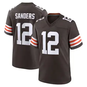 Cleveland Sanders 12 Brown/White Football Player Game Jerseys, Sports Stitched T-shirts Top for Men Women Youth Boys Girls
