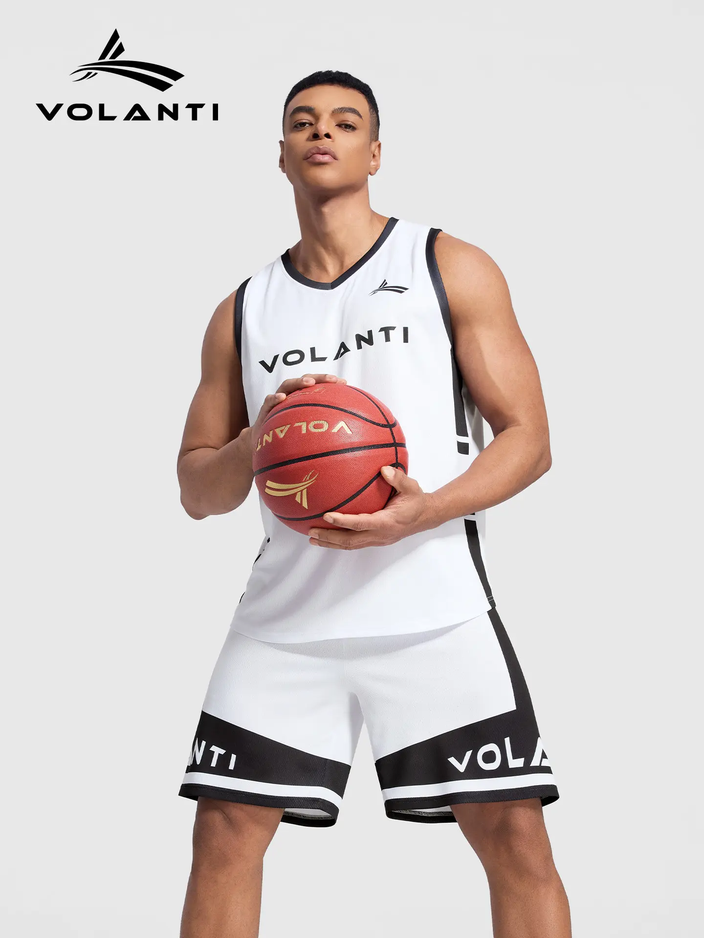 Volanti MVP Man Basketball Game Training Set | Rapid-Dry High-Breathability Moisture-Wicking Lightweight Zero-Restriction Jersey and Shorts Set for Basketball Games Training & Daily Active Wear
