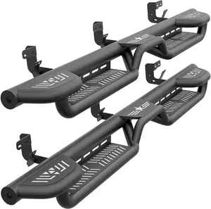 【YZONA】Crew Cab Three Raised Steps Running Boards Compatible with 2009-2018 Dodge Ram 1500, 2019-2024 1500 Classic, 2010-2026 Ram 2500 & 3500, Bolt-on Nerf Bar