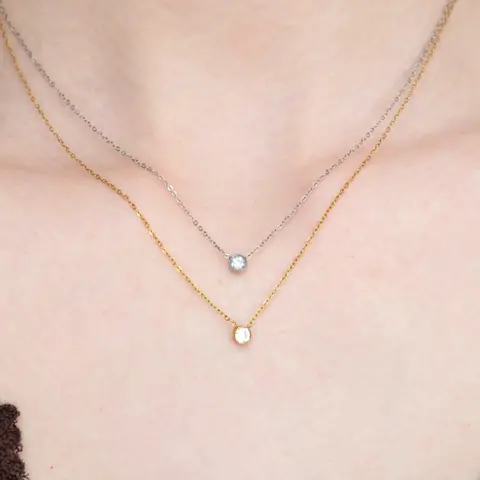 Dainty Solitaire Necklace | Non-tarnishing Stainless Steel Necklace