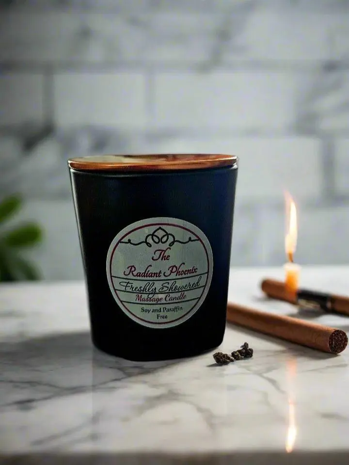 The Radiant Phoenix Freshly Showered Beeswax Edition Cruelty Free Phthalate Free Candles Melts with Citrus Cardamom and Violet Notes