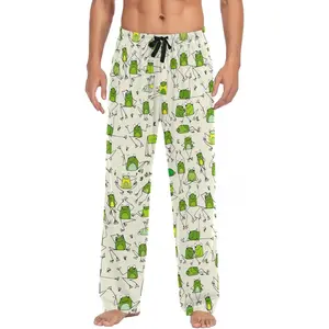 Men's Funny Frogs Pajama Pants Cotton Soft Comfy Straight-Fit Lightweight Pj Bottoms
