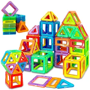 Magnetic Toys, Magnetic Tiles, STEM Toys Learning Educational Magnet Toys, for Children Toys for Kids Gifts, Christmas or Halloween Gifts, Random Color