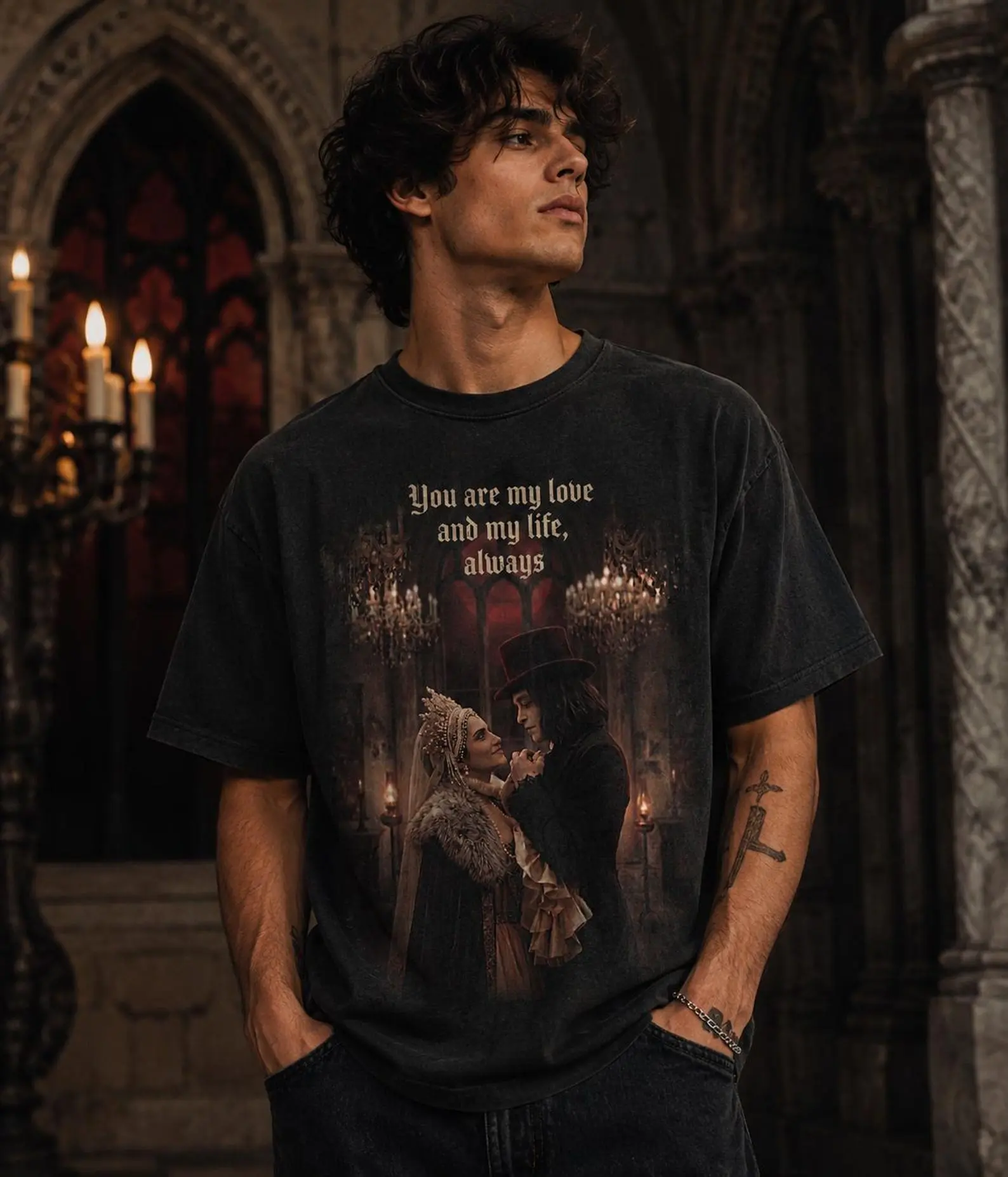 Comfort Colors Dracula A Love Tale Movie T-shirt , Gothic Vampire Romance tee