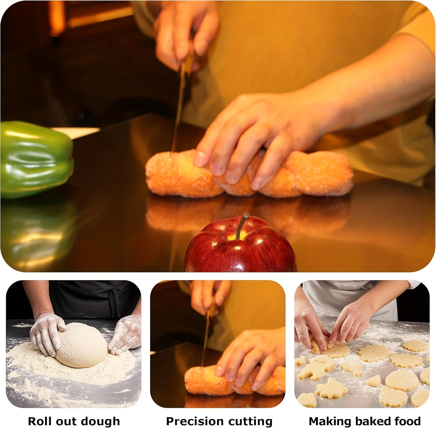 304 stainless steel  Stainless Steel Cutting Board, Suitable For Baking And Kneading Dough. A Must-have For A Safe Kitchen. High-temperature Barbecue Board For Breakfast Plates. Made Of High-quality 304 Stainless Steel, Thicken To 0.06 Inches