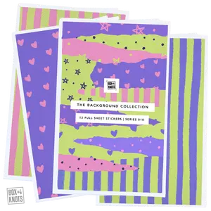 The Background Collection | Series 010 | “Stars - Hearts, Dots + Stripes” | Full Sheet Sticker Collage Adhesive | Matte Decorative Junk Journaling Decor | Scrapbooking tiktokshopspringglowup