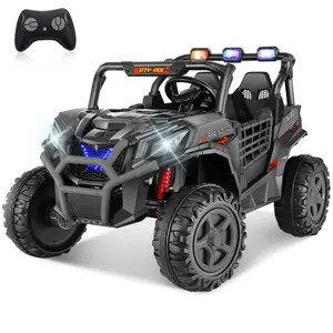 【Christmas Gift】Hikole 24V Kids Ride-On UTV , 1 / 2 Seater, Remote Control, 4×200W Motors, EVA Tires, Music & Lights,4 Wheels Spring Suspension Rechargeable Car kids stuff for boys