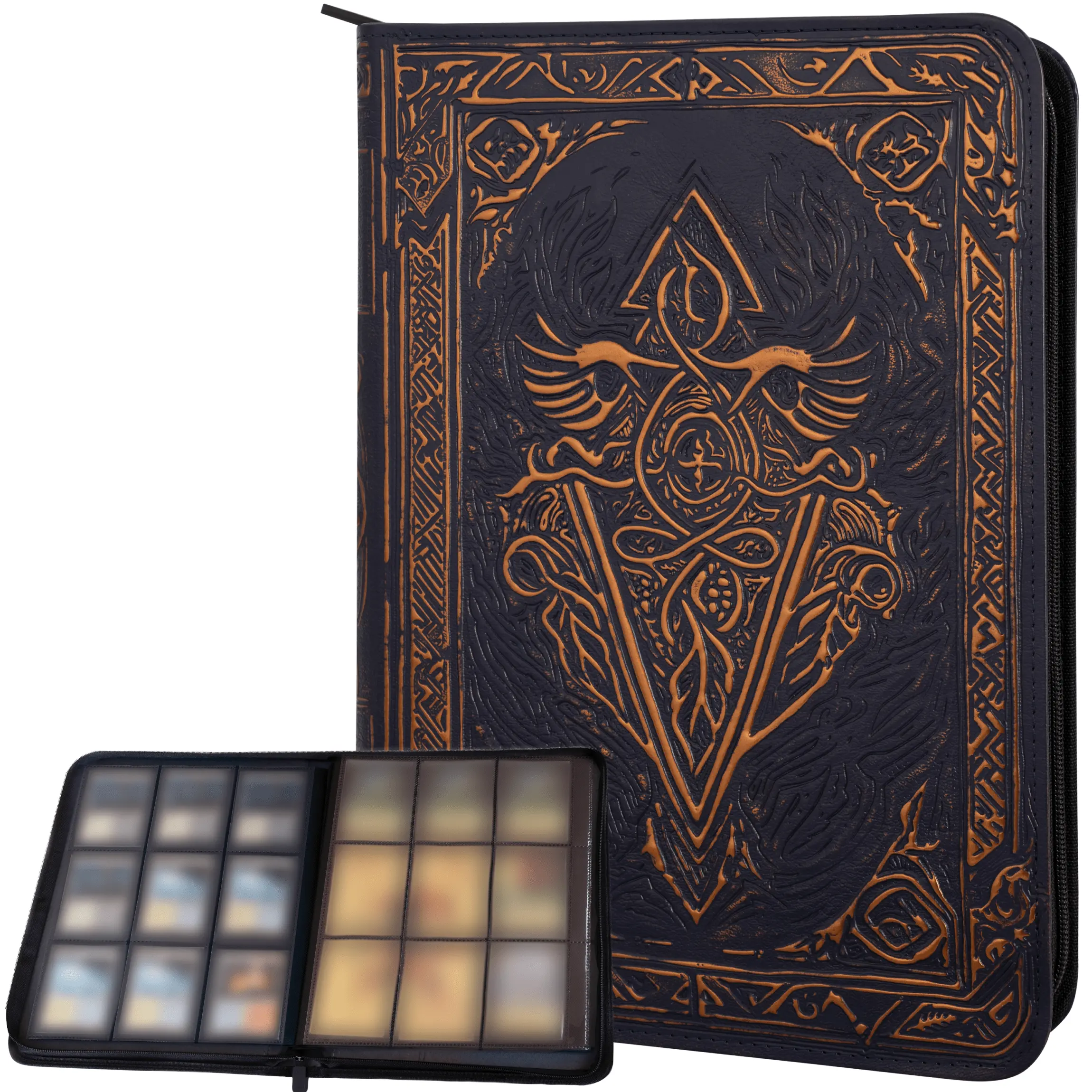 LYNX TCG 3D Design Trading Card Binder For MTG, Disney Lorcana, Magic the Gathering Trading Card Game - Faux-leather, Reinforced Cover & Back