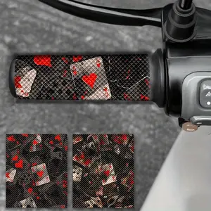 2PCS Vintage Old Playing Card Pattern Design, Motorcycle Grip Decorative Stickers, Creative Motorbike Stickers for Motorbikes Bicycles Motocross, Waterproof Durable Scratches Masking, Non-slip Safety Driving Stickers, Decal Sticker, Sticker Decals