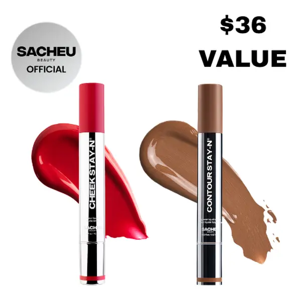 sacheu Build Your Own Sculpt & Blush Duo | Pick Your Contour + Cheek STAY-N Duo | All-Day Waterproof Set