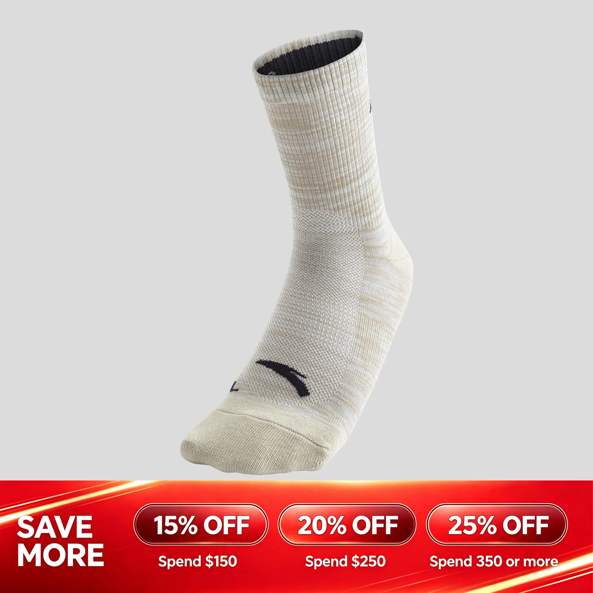 ANTA KAI Crew Socks Polyeste Cotton  Menswear Black Grey White Ivory
