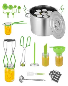 Canning Supplies Starter Kit, 11-Piece Stainless Steel Water Bath Canner Set For Home Preservation, Beginner Friendly, Includes Lids, Rings, Jar Lifter, Funnel, Rack, And Other Canning Accessories
