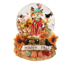 Northlight Scarecrow Happy Fall Harvest Snow Globe 5.5"