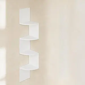 4 - tier corner floor storage rack for living room and bedroom corners, multi - layer narrow space storage rack, household living room and balcony corner storage rack, simple floor - standing multi - layer clutter organizer, Wall Mounted Shelf