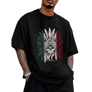 Athera Men Men's Short-Sleeve T-Shirt, Pure Cotton Printed, Loose Casual Crew Neck Black T-Shirt for Men