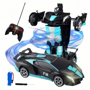Tibibee Transform RC Car Robot, Remote Control Car Independent 2.4G Robot Deformation Car Toy with One Button Transformation & 360 Speed Drifting 1:18 Scale