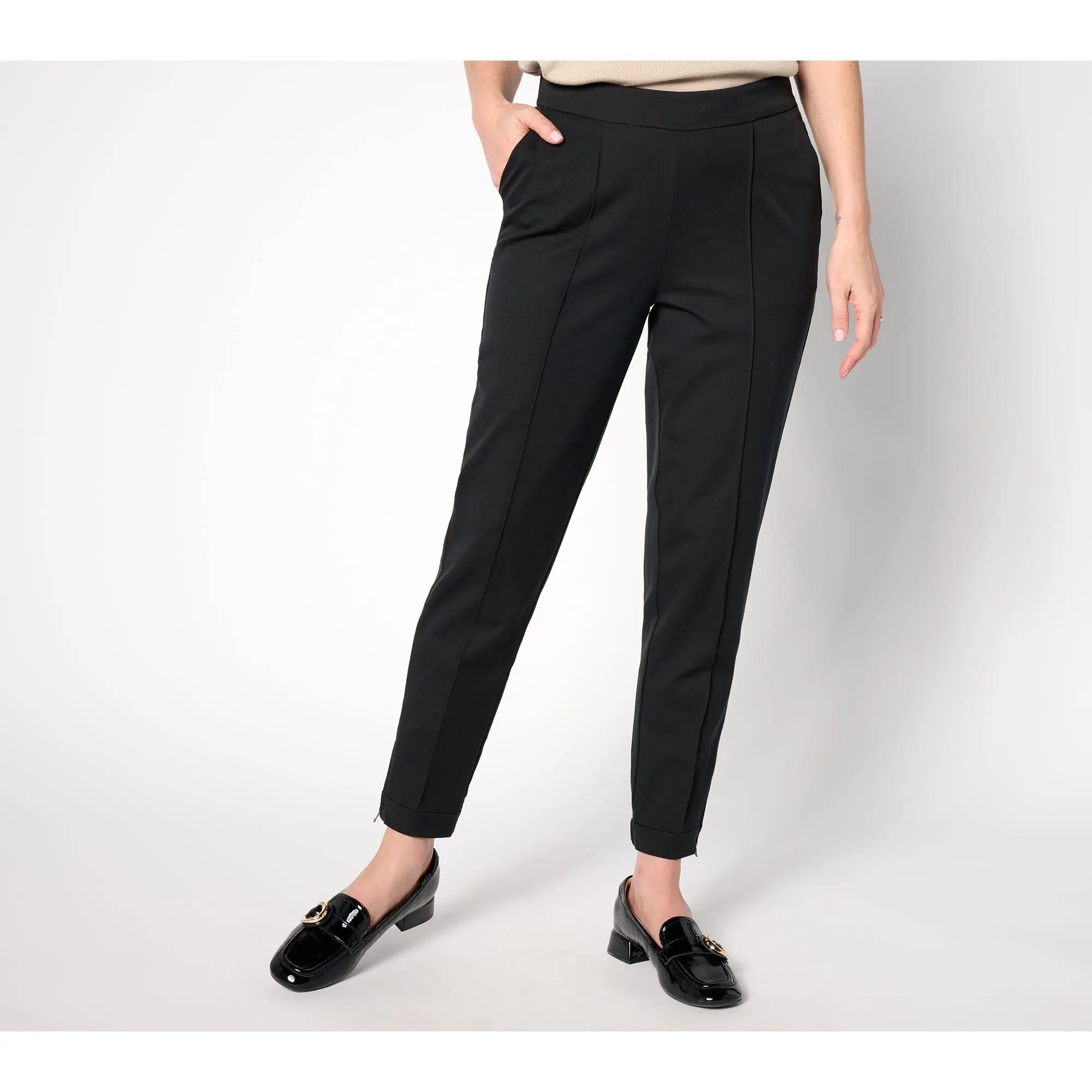 Isaac Mizrahi Live! Regular 24/7 Stretch Pants w/ Pintuck