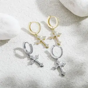 Cross Dangle Earrings,Dangling Hoop Earrings for Women, Simple Design Cross Dangle Earrings, Fashion Jewelry Gifts for Women Men,earrings for Women