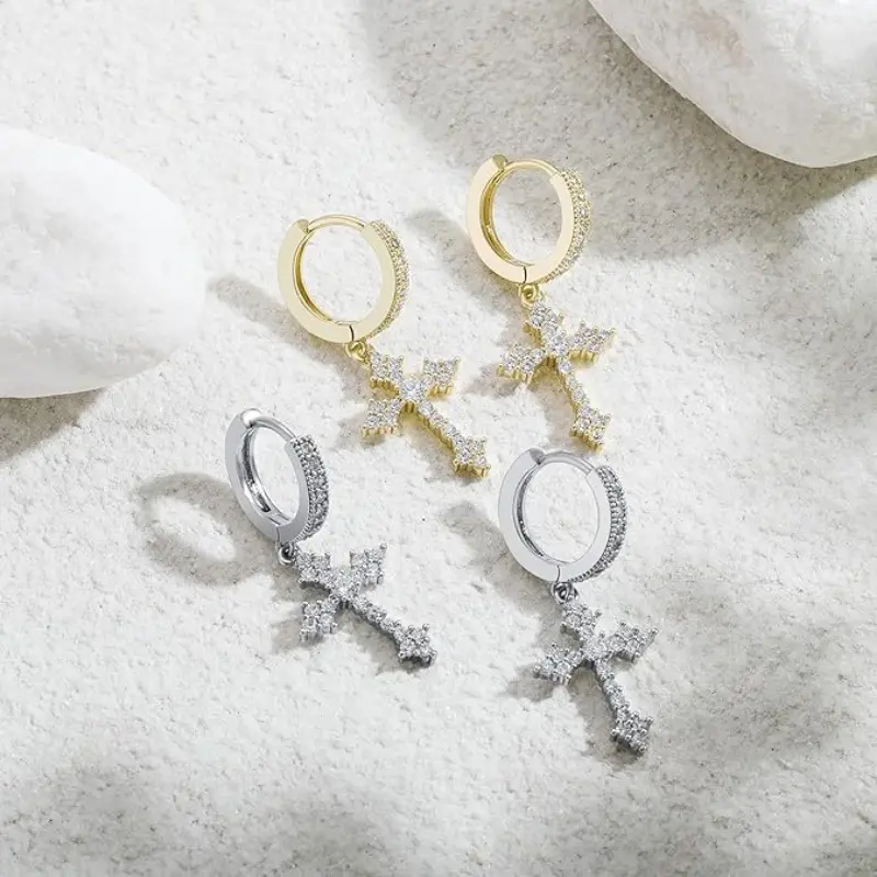 Cross Dangle Earrings,Dangling Hoop Earrings for Women, Simple Design Cross Dangle Earrings, Fashion Jewelry Gifts for Women Men,earrings for Women