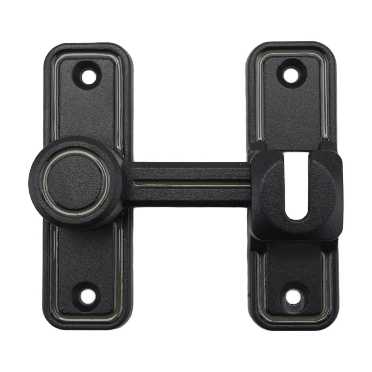 High Quality 90-Degree Heavy Duty Right Angle Door Lock, Corrosion-Proof Anti-Theft Privacy Accessory, Black Sliding Door Lock for Bathrooms, Gardens, Household Appliance Parts & Accessories