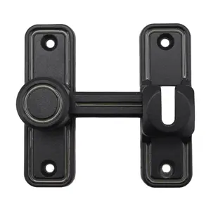Heavy Duty Gate Latches 90 Degree Right Angle Barn Door Lock Anti-Theft Sliding Door Lock Latch for Garden Black