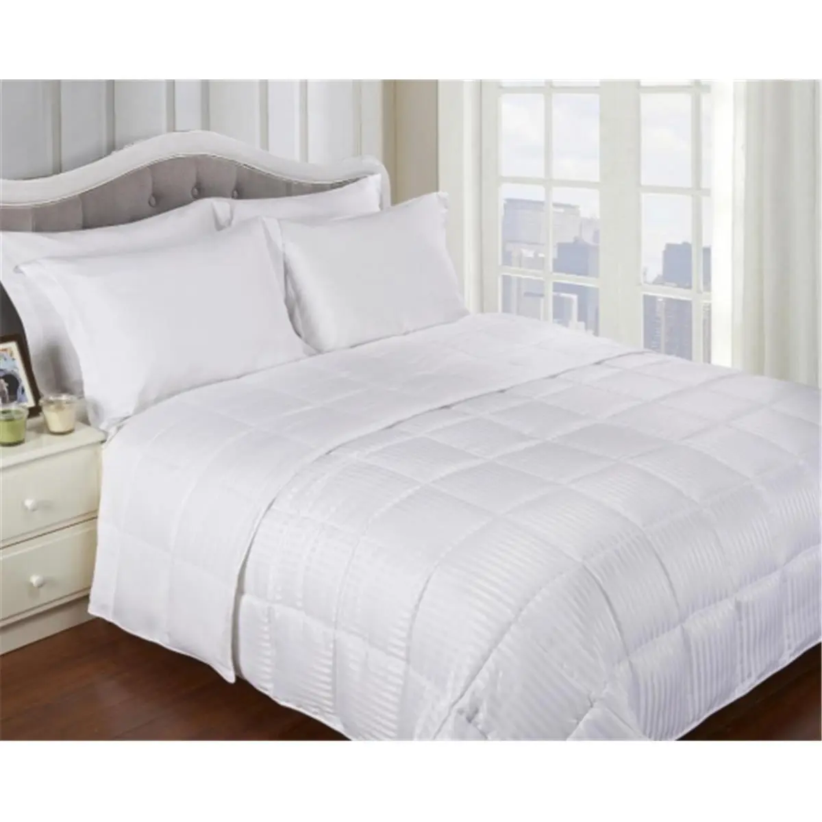 King Size All-Season Double Material Reversible Down Alternative Filled Blanket - White, Double Material Blankets