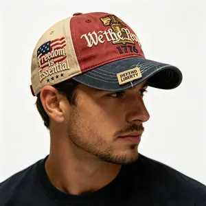 250th Anniversary of America 1776-2026 Embroidered Baseball Cap, Vintage Washed Gray Relaxed Fit Adjustable Patriotic Hat for Men Women, USA Flag & Liberty Bell Decor, 4th of July Independence Day Daily Casual Outdoor Spring Summer Fall Headwear, Hats For