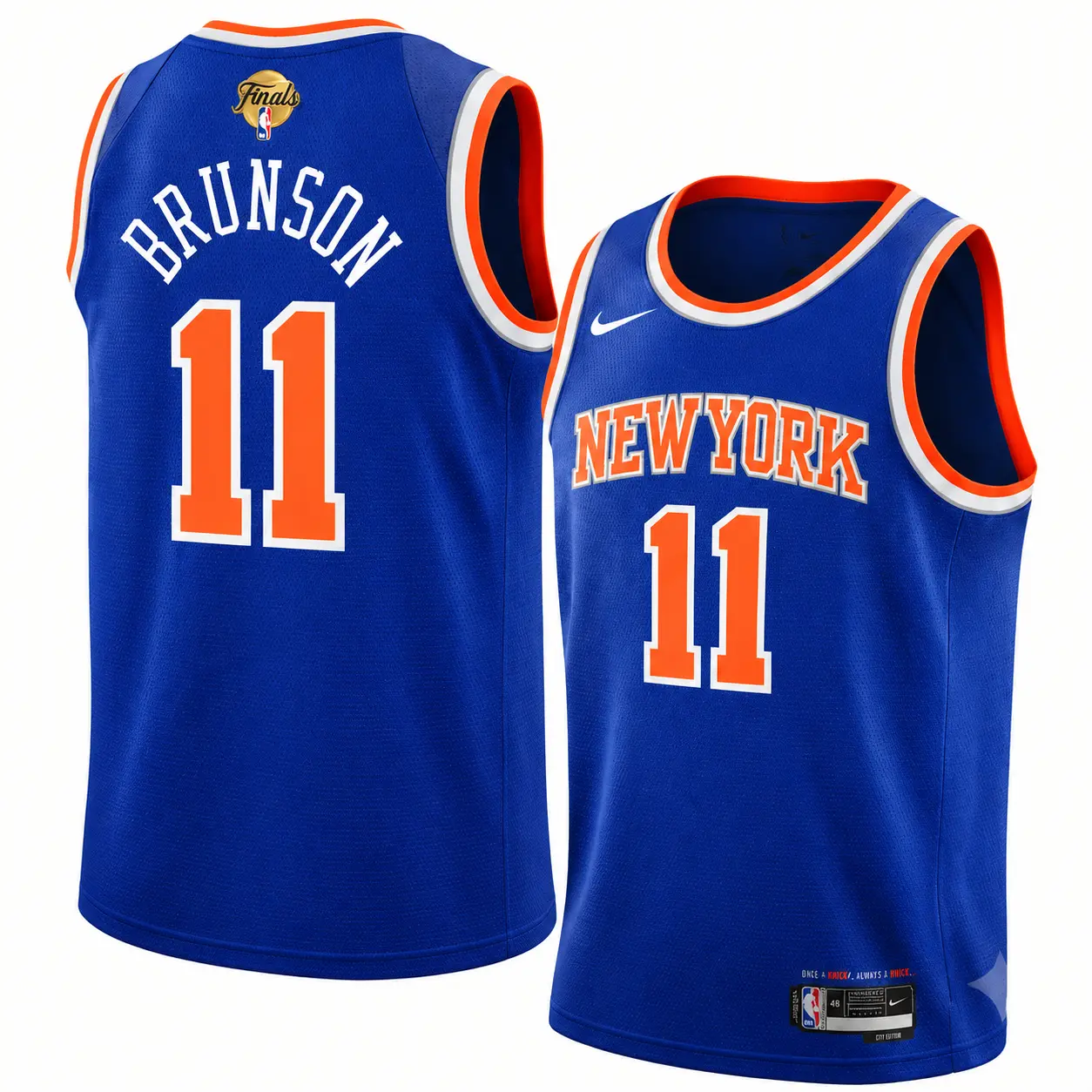 Jalen Brunson #11 New York Knicks Royal Blue Icon Edition Swingman Basketball Jersey 2026-27 Season Full Logos