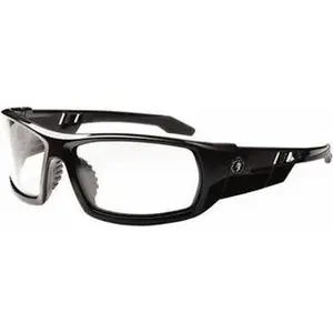 Ergodyne 50000 Framed Safety Glasses - Uncoated Lenses, Black Frame, Universal Size, Wrap-Around Design, Eye Protection for Home Improvement & Work Safety