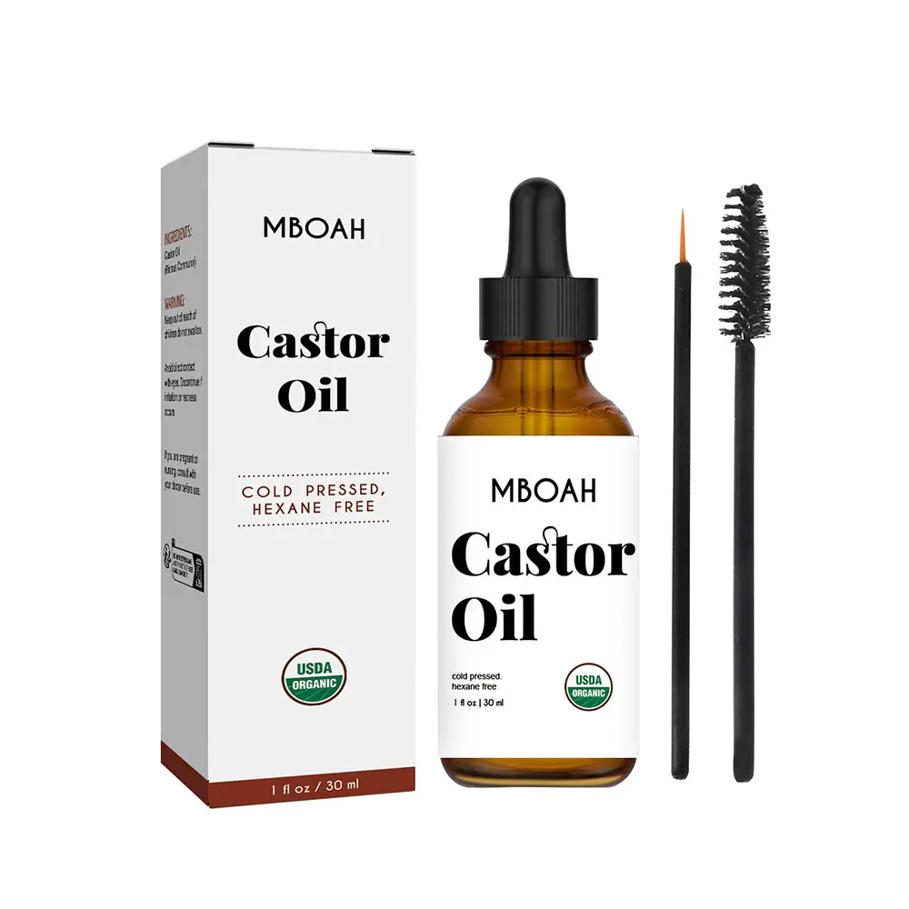 Organic castor oil, Cold Pressed Hydrate Natural Oil Hair Oil Treatment for Revitalizes Eyelashes, Eyebrows, Hair, Natural Haircare Moisturizing Hair Care Product for Women & Men Gift.