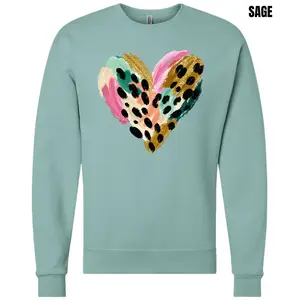 Watercolor Spotted Heart Sweatshirt 'NLB'