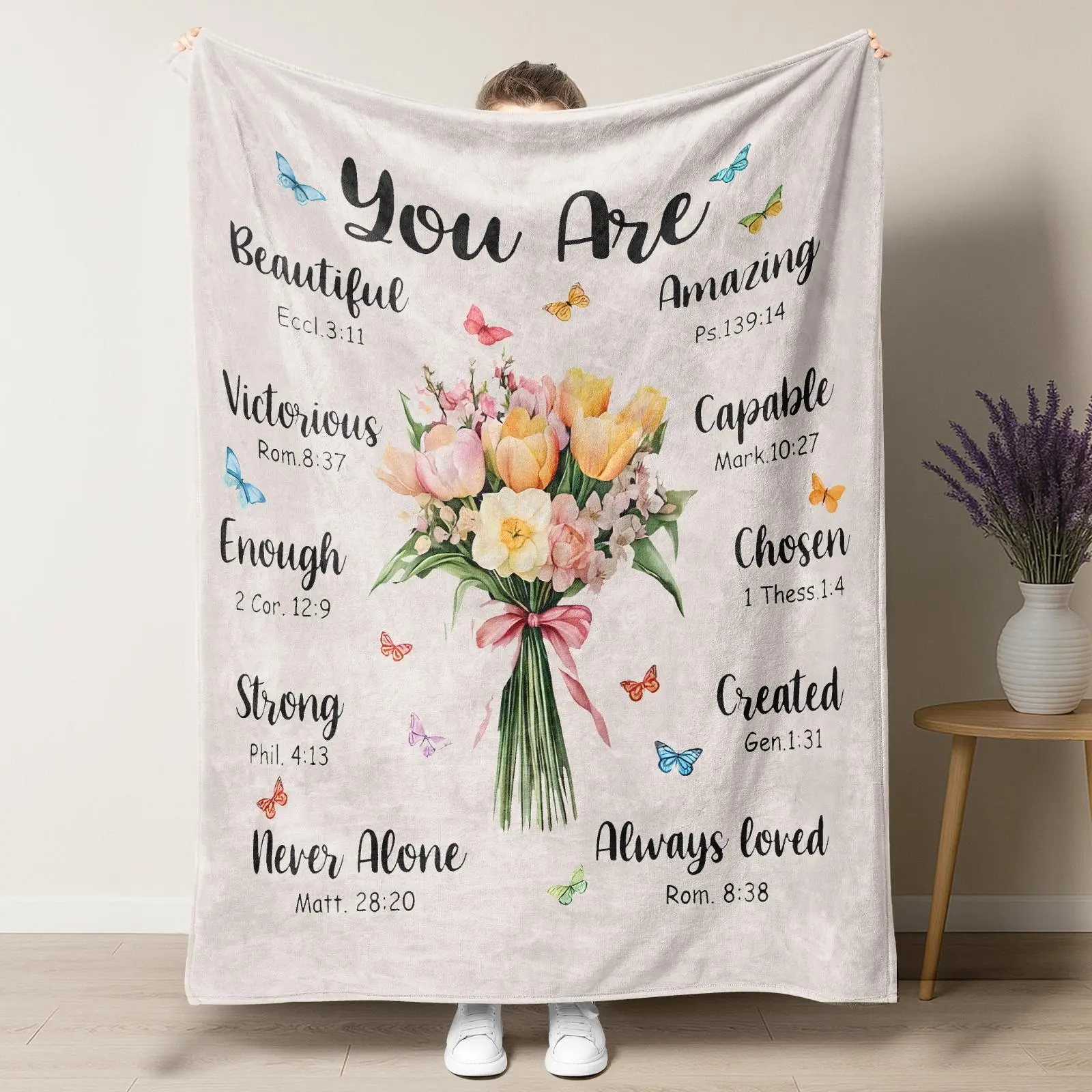 To My Sister Cute Floral 'Partner In Crime' Flannel Blanket,Soft Cozy Heartfelt Sister Quote Flower Throw Blanket for Best Friends,Unique Sister Gift for Birthday & Christmas,Trendy Floral Blanket for Bedroom,summerwins